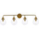 Hanson 4 Light 38 inch Brass Bath Sconce Wall Light