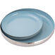 Nelson Light Blue Enamel and Polished Nickel Tray, Set of 2