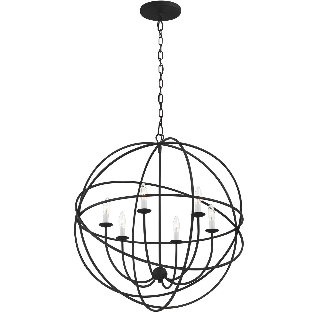 Somma Way 6 Light 22.5 inch Black Chandelier Ceiling Light