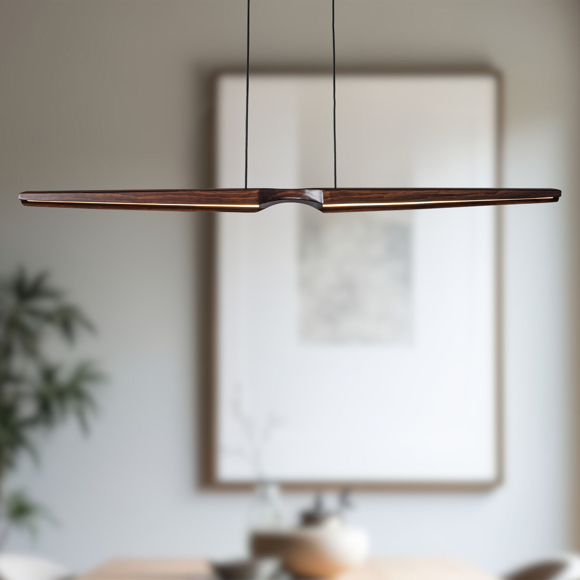 Dakota LED 47.25 inch Walnut Linear Pendant Ceiling Light
