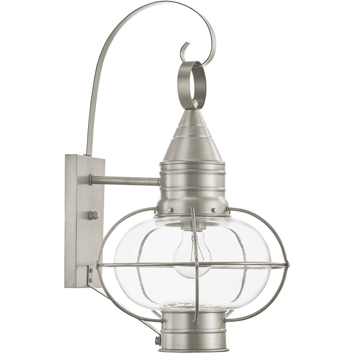 Newburyport 1 Light 21 inch Brushed Nickel Outdoor Wall Lantern