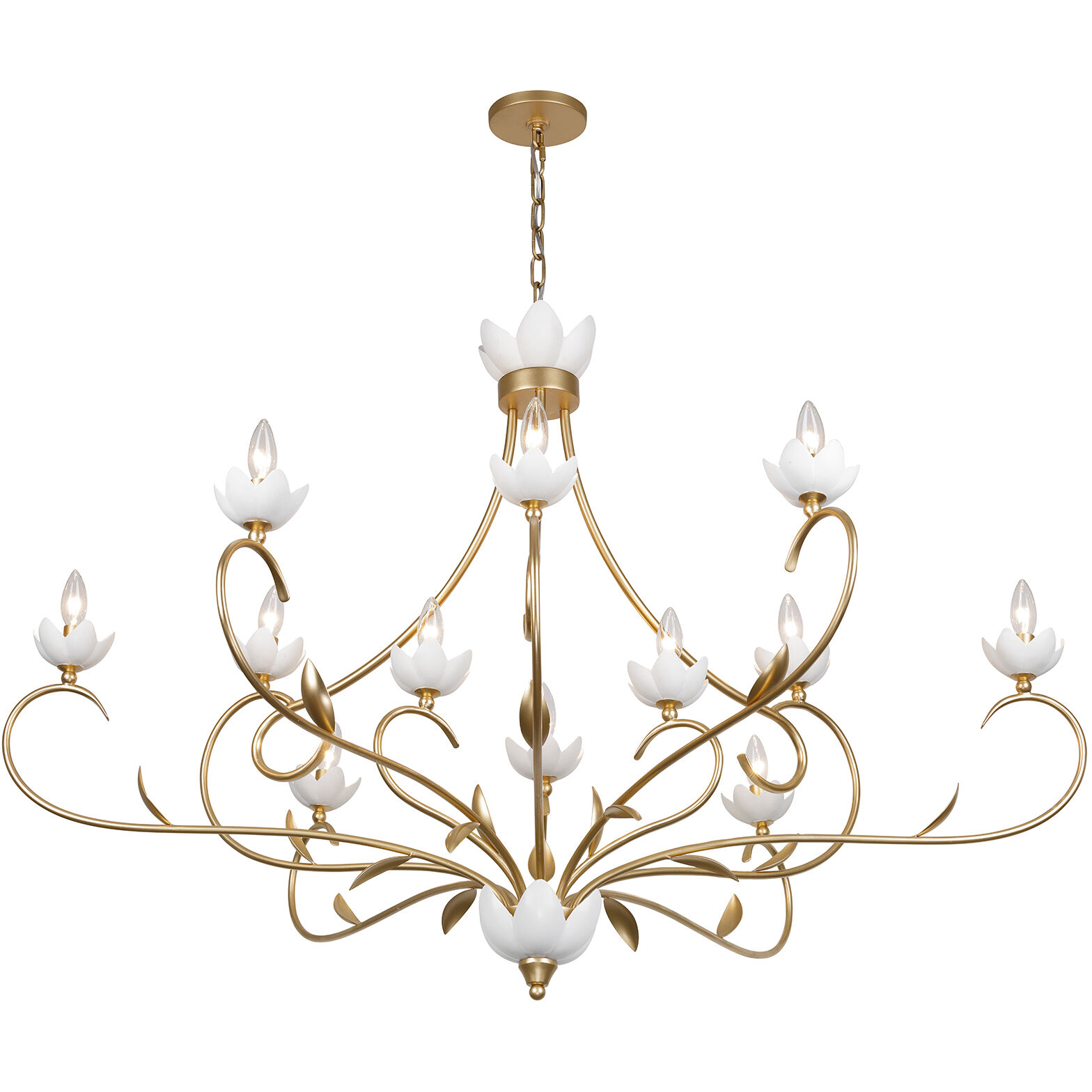 Muse 12 Light 52.5 inch French Gold and White Cashmere Chandelier Ceiling Light