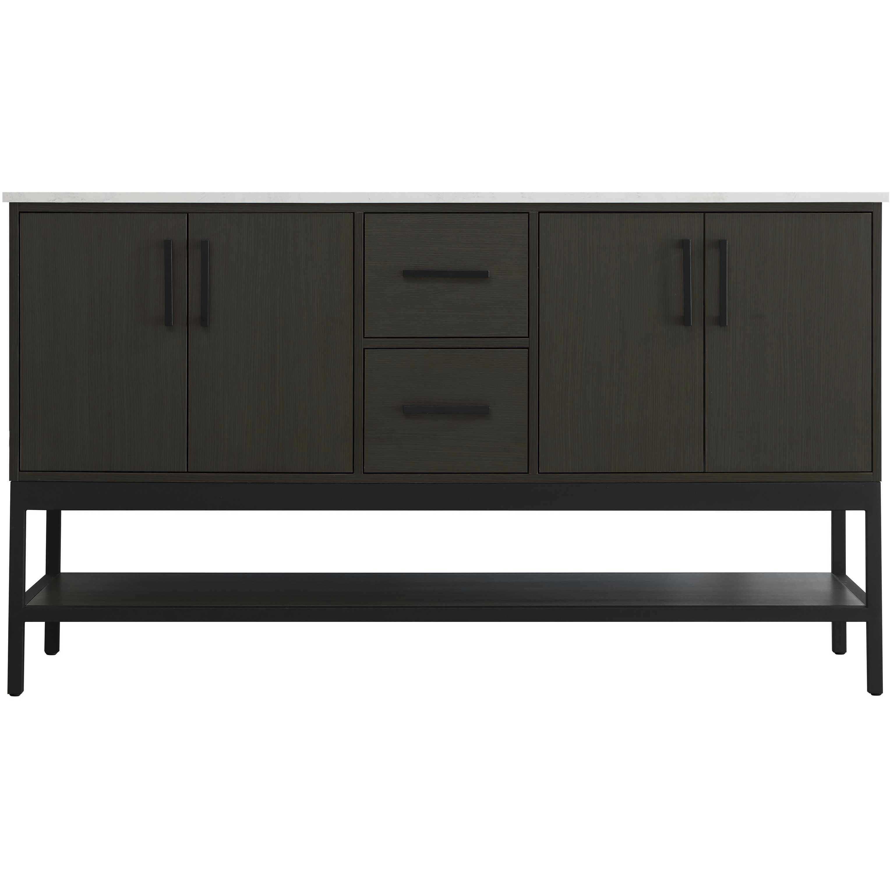 Lennox 60 X 34 inch Mocha Brown Bathroom Vanity Cabinet