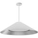 Padme LED 26 inch Matte White Pendant Ceiling Light in White/Silver Jewel Tone
