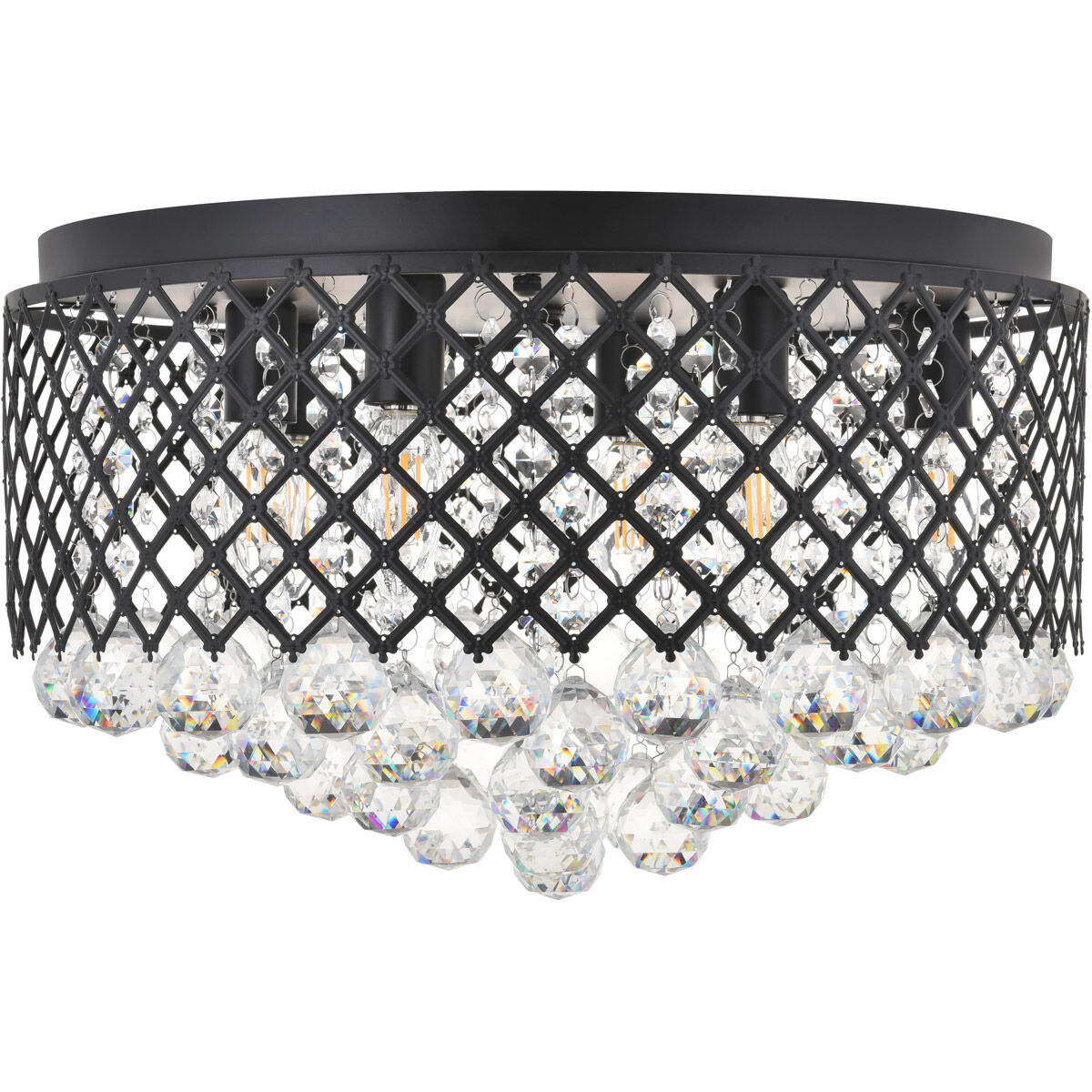 Tully 6 Light 18 inch Matte Black Flush Mount Ceiling Light
