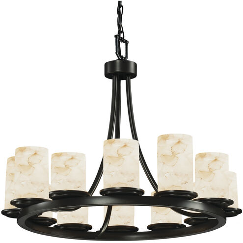 Alabaster Rocks 12 Light 28 inch Matte Black Chandelier Ceiling Light in Incandescent