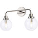 Hanson 2 Light 19 inch Polish Nickel Bath Sconce Wall Light