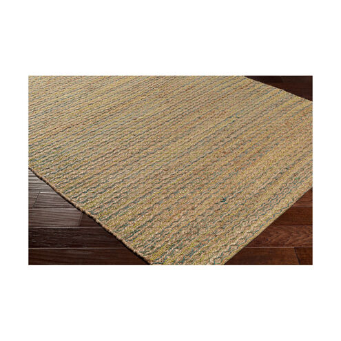 Alexa 36 X 24 inch Neutral and Green Area Rug, Jute and Viscose