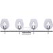 Cain 4 Light 33.75 inch Chrome Vanity Light Wall Light