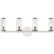 Revolve 4 Light 27.16 inch Clear Glass and Polished Nickel Bath Vanity Wall Light
