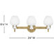 Sylvie 3 Light 24 inch Heritage Brass Bath Light Wall Light