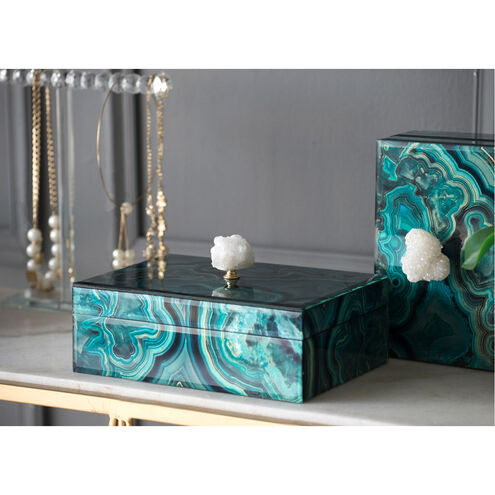 Bethany 9.7 inch Blue and Brown Decorative Box