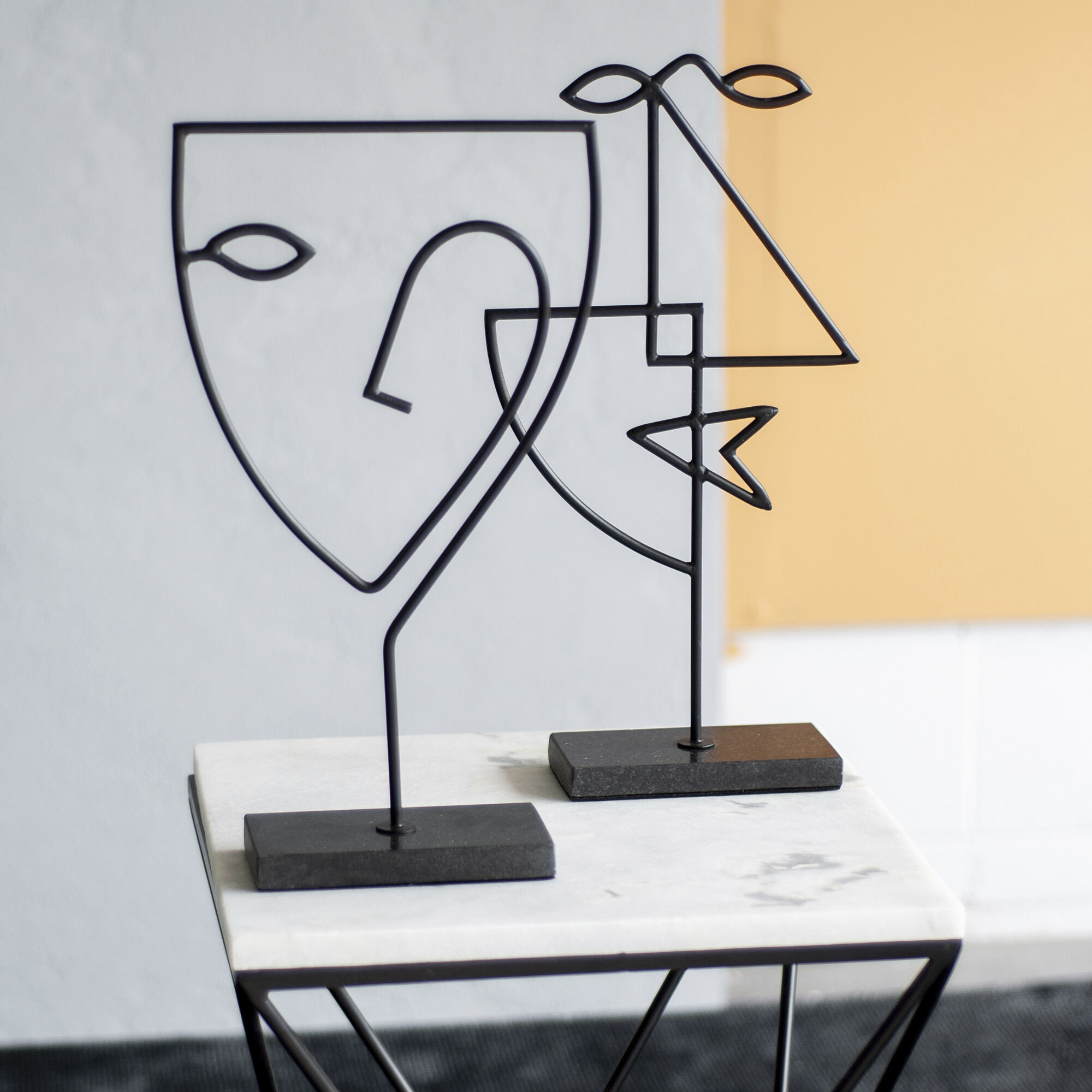 Posie Matte Black Statue, Set of 2