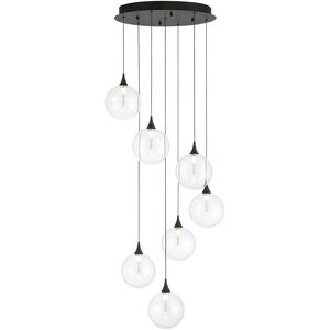 Iissa 7 Light 21 inch Black Chandelier Ceiling Light in Clear