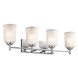 Shailene 4 Light 30 inch Chrome Wall Mt Bath 4 Arm Wall Light