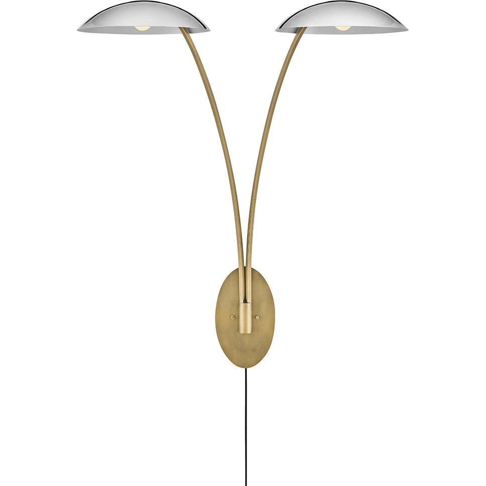 Glenn Sconce Wall Light in Heritage Brass with Chrome