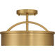 Wynn 2 Light 12 inch Legacy Brass Semi-Flush Mount Ceiling Light