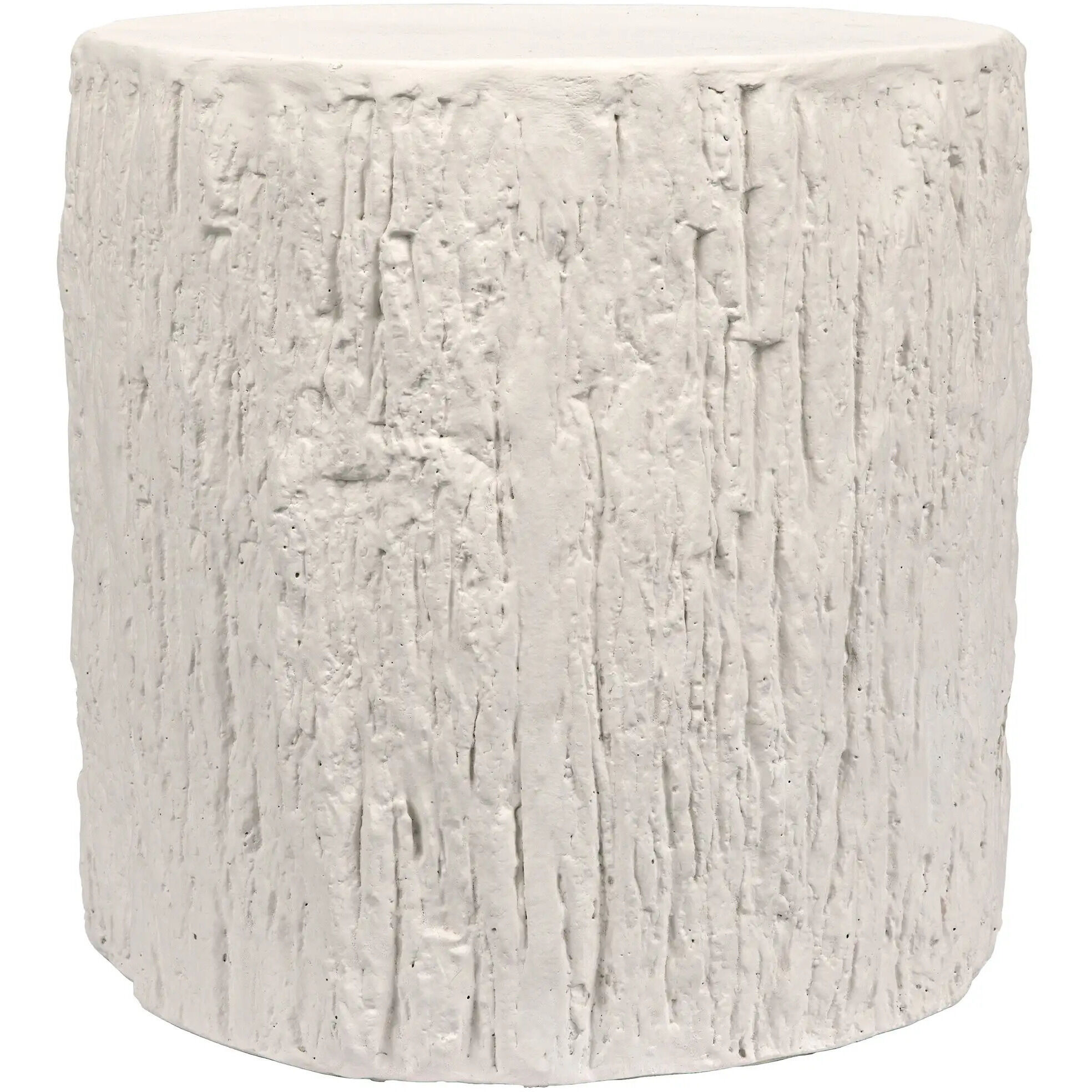 Trunk 17 X 17 inch White Fiber Cement Side Table