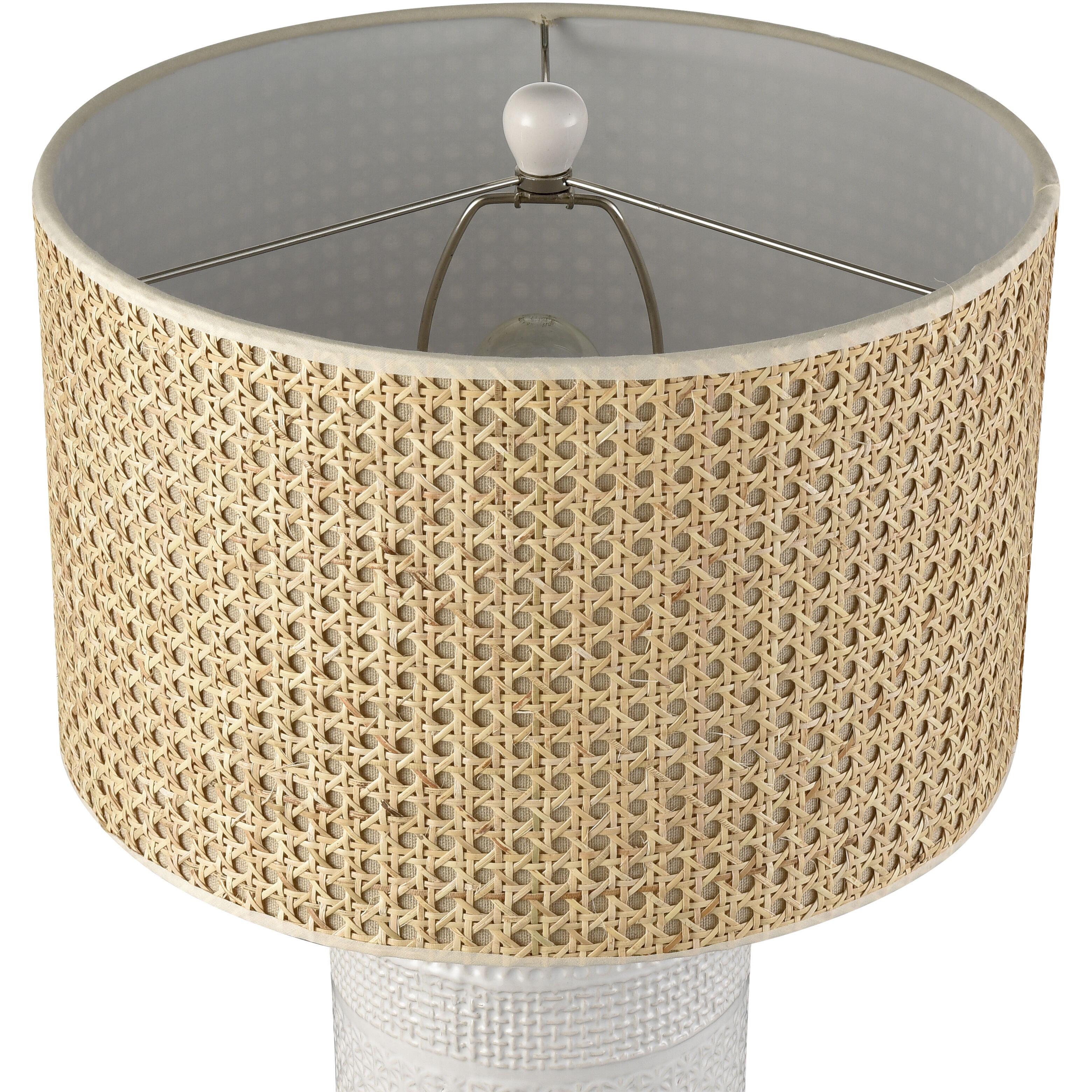 Seymour 24.5 inch 150 watt White Glazed Table Lamp Portable Light