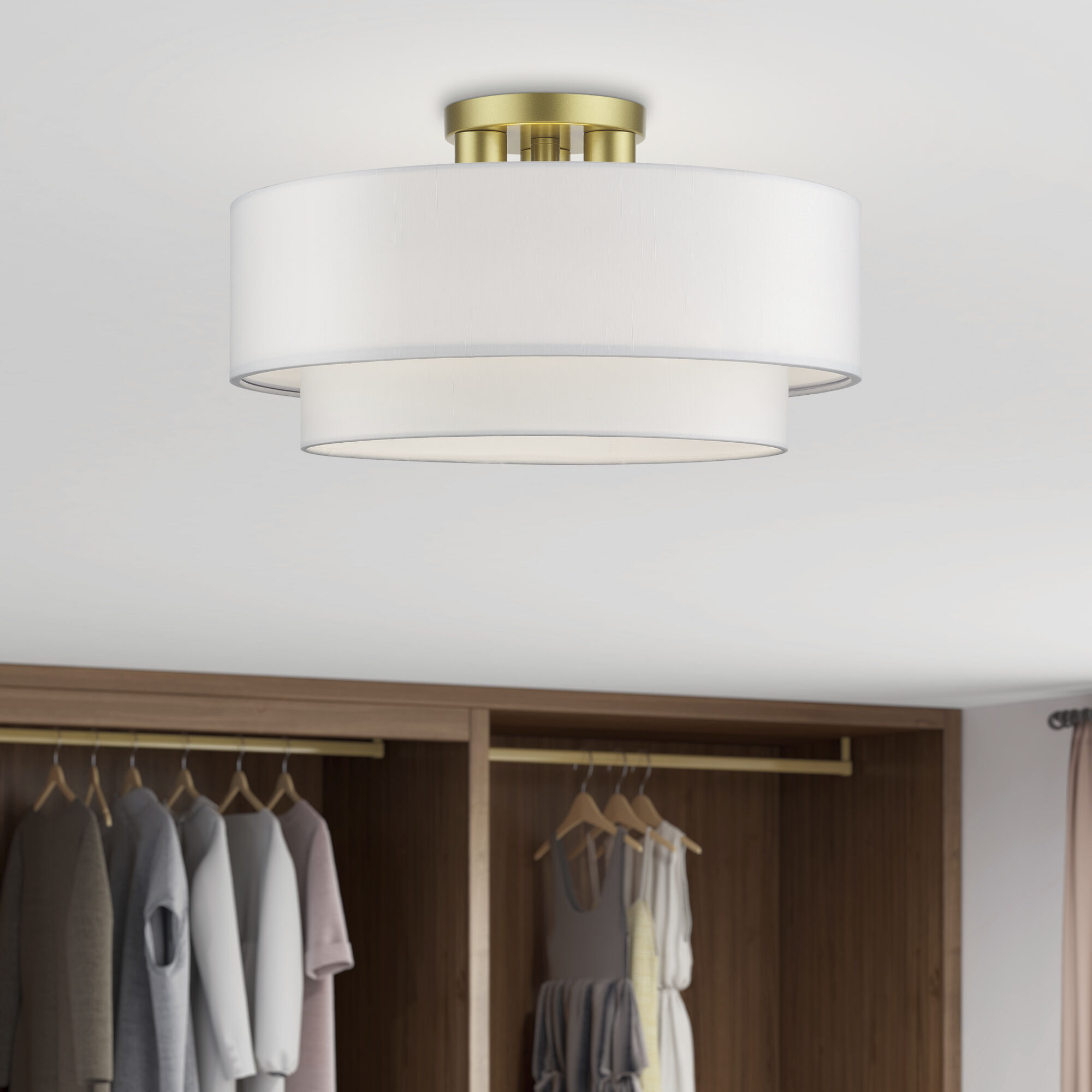 Manorwood 3 Light 18 inch Soft Gold Semi-Flush Ceiling Light