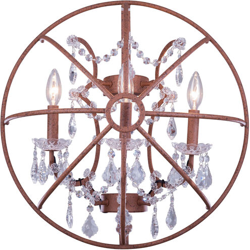 Geneva 3 Light 21 inch Rustic Intent Wall Sconce Wall Light, Urban Classic