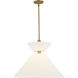 Alora Mood Chapelle Pendant Ceiling Light in Aged Gold and White Linen