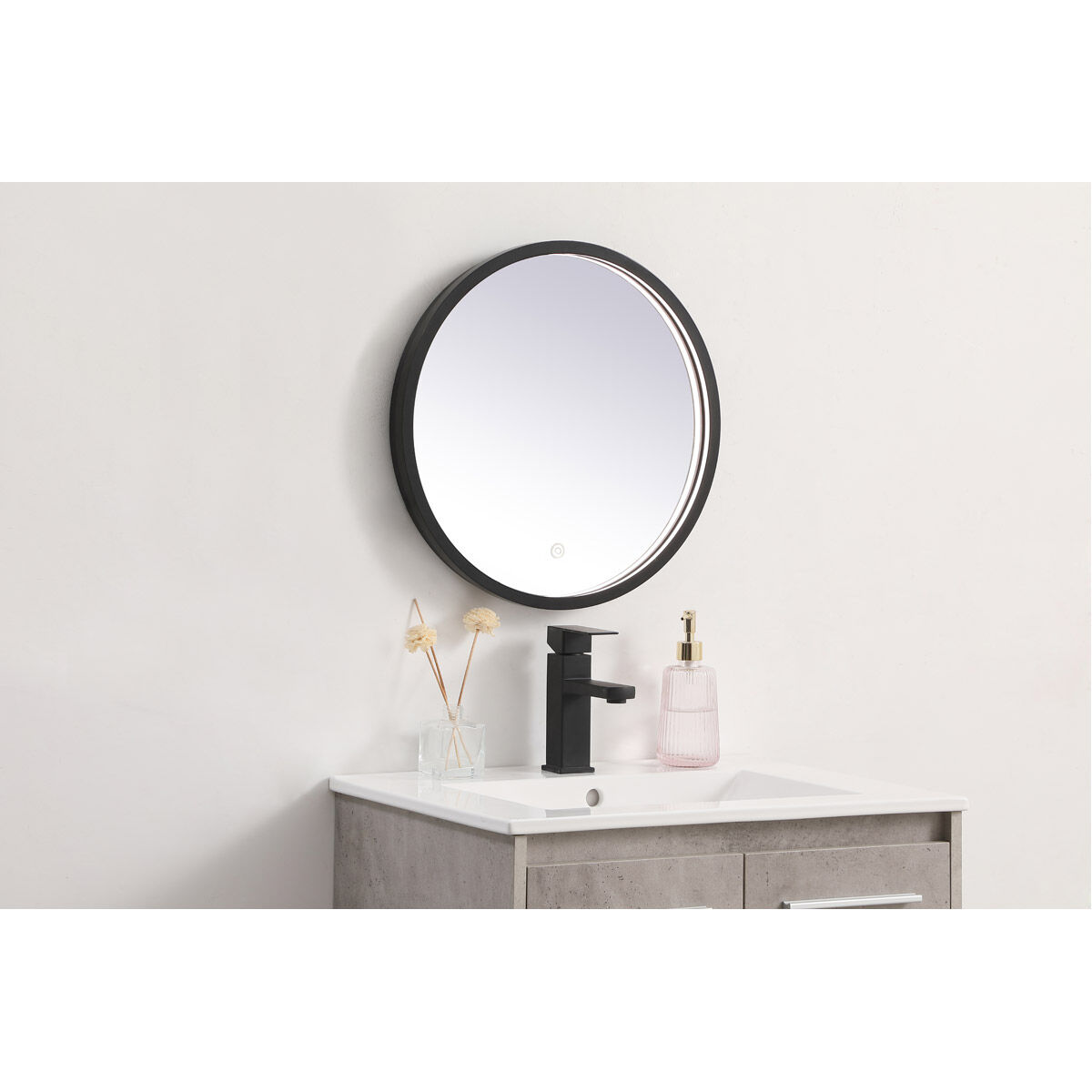 Pier 18 X 18 inch Black LED Mirror
