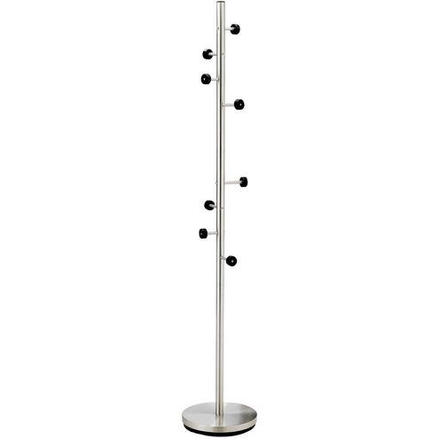 Swizzle 68 inch Satin Steel with Black Coat Rack