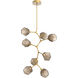 Gem LED 30 inch Gilded Brass Chandelier Ceiling Light, Modern Vine