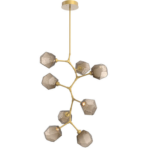 Gem LED 30 inch Gilded Brass Chandelier Ceiling Light, Modern Vine