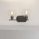 Pruitt 2 Light 16.5 inch Matte Black Bath Light Wall Light in Clear Seedy Glass