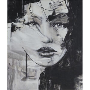 Chrysantine Black and White Canvas Art