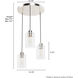Hartland 3 Light 13.75 inch Brushed Nickel Round Cluster Pendant Ceiling Light, Medium