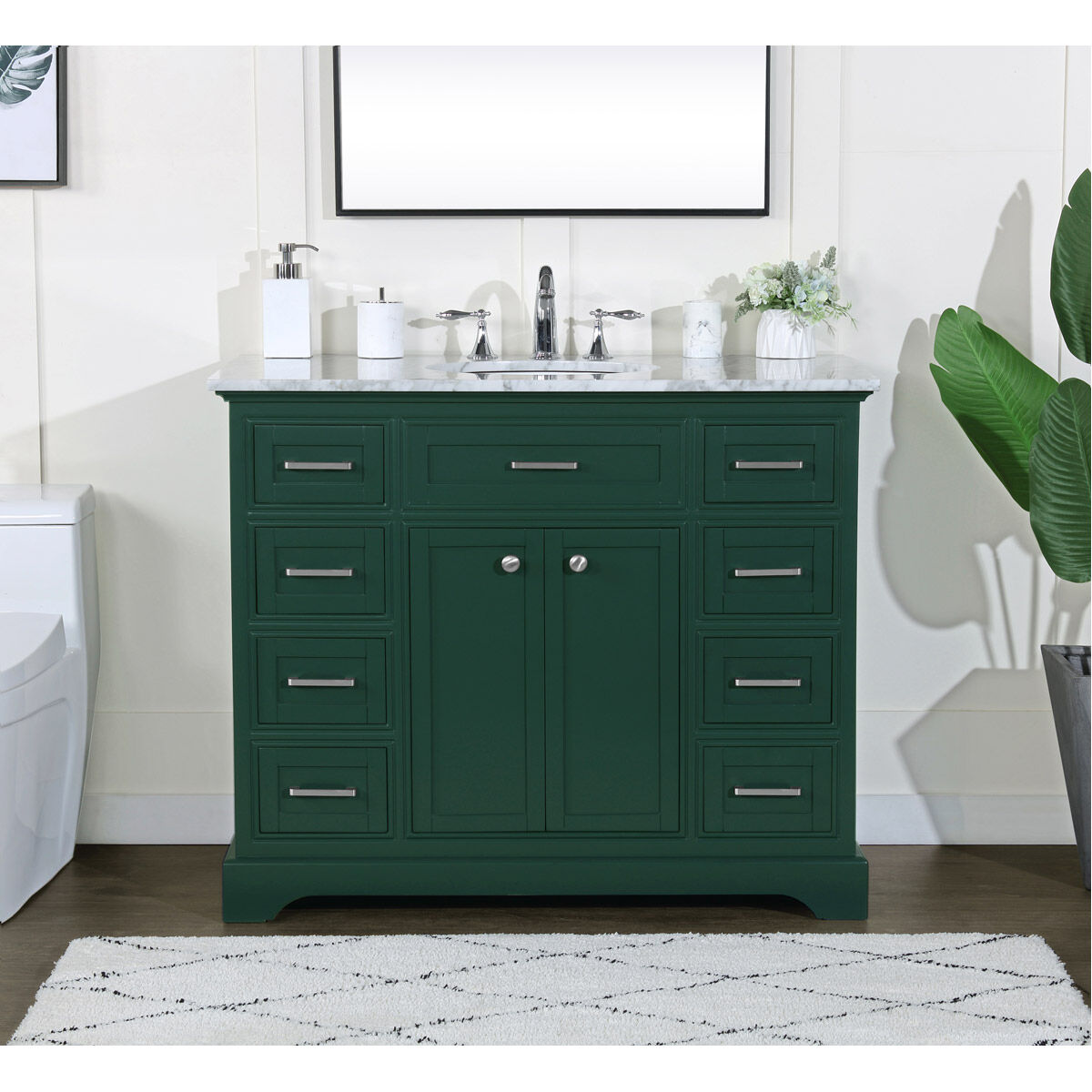 Americana 42 X 21.5 X 35 inch Green Vanity Sink Set