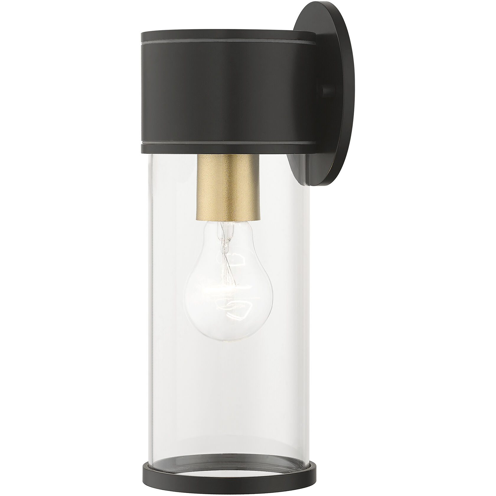 Atlantic 1 Light 4.5 inch Bronze with Antique Gold Finish Accents Outdoor Medium Wall Lantern Wall Light