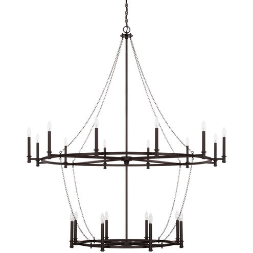 Lancaster 20 Light 60 inch Black Iron Chandelier Ceiling Light