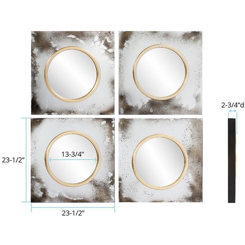 Spectra 23.5 X 2.75 inch Antiqued Silver Mirrors, Set of 4