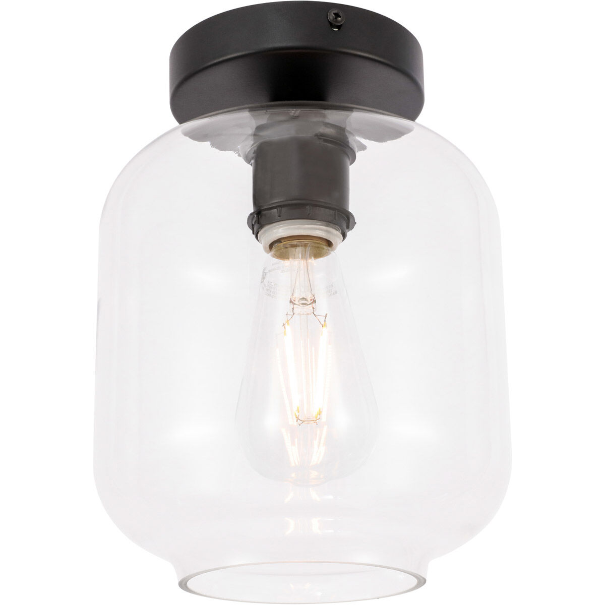 Collier 1 Light 7 inch Black Flush Mount Ceiling Light