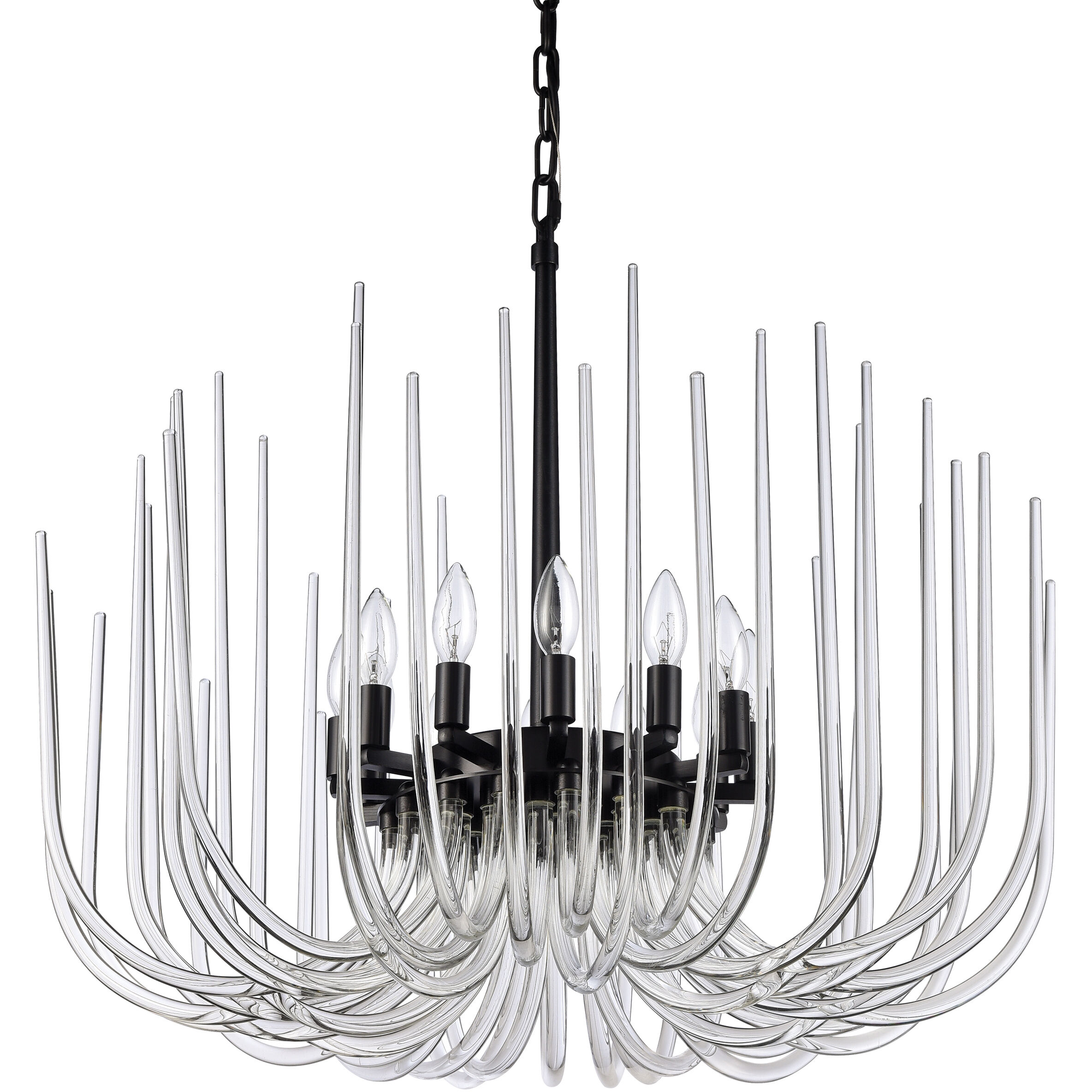 Astoria 12 Light 29.5 inch Satin Brushed Black Chandelier Ceiling Light
