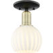 Arcadia White Venetian 1 Light 6 inch Black Antique Brass Semi-Flush Mount Ceiling Light