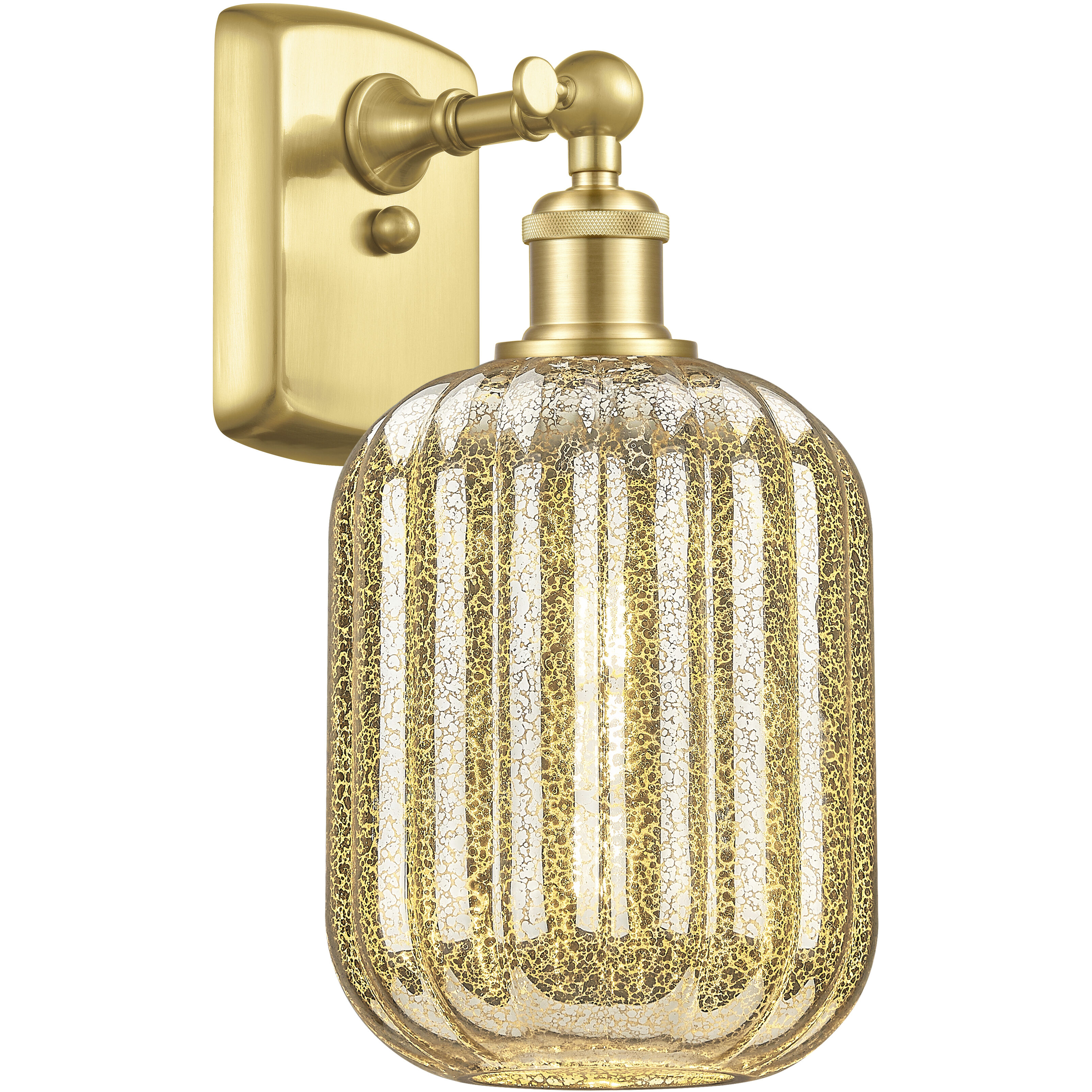 Ballston Preston Armed Sconce Wall Light in Satin Gold, Mercury