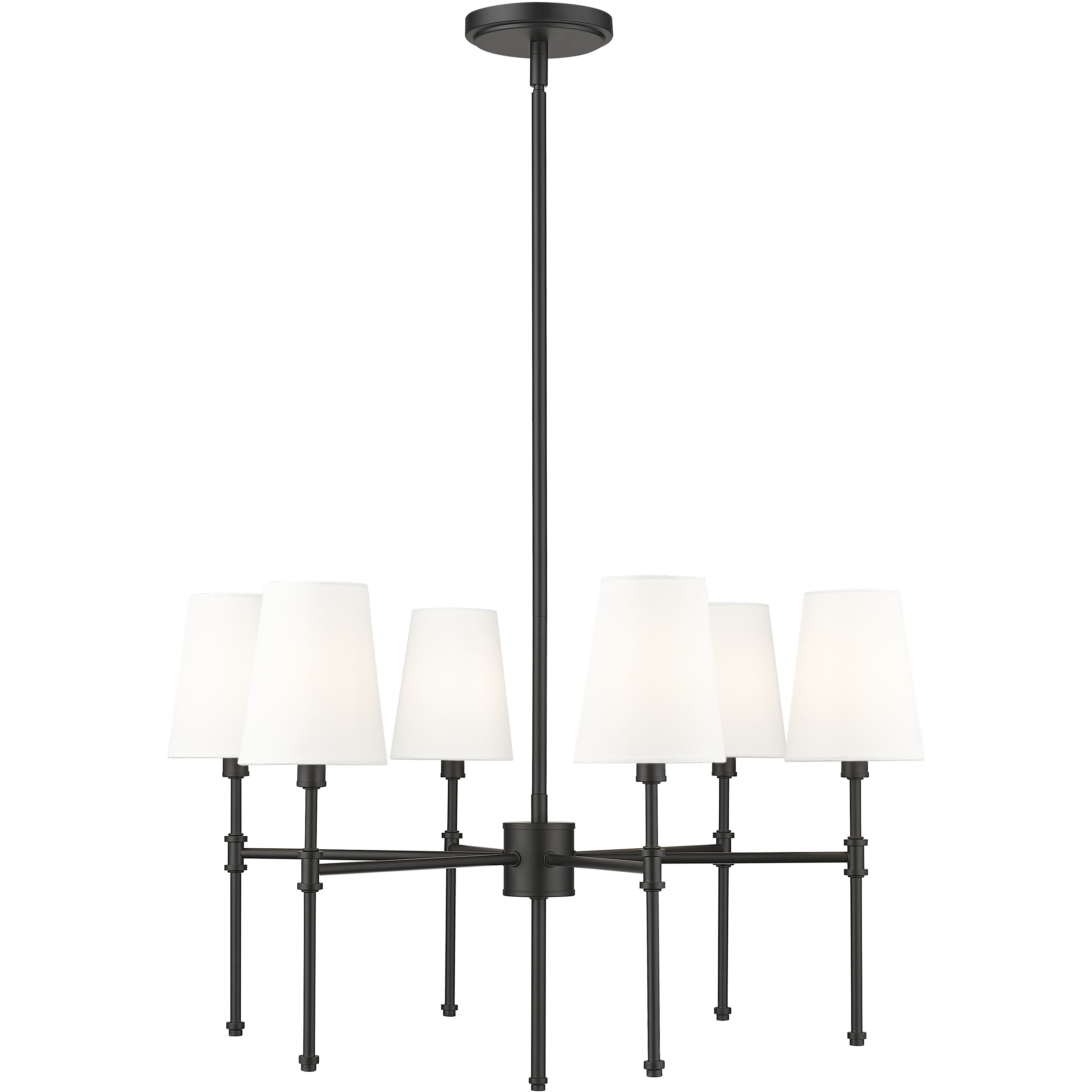 Adorra 6 Light 25.75 inch Matte Black Chandelier Ceiling Light