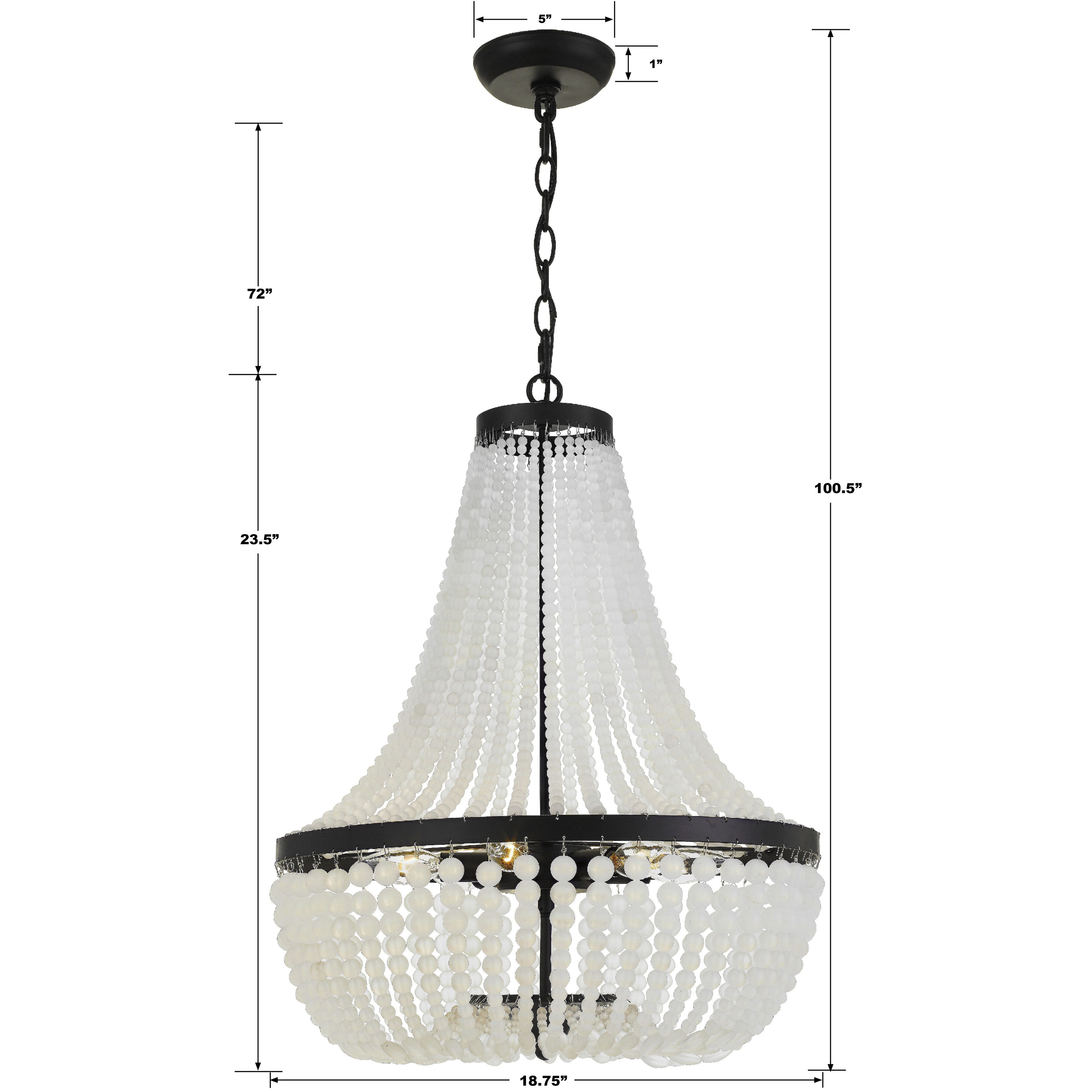 Rylee 6 Light 18.75 inch Matte Black Chandelier Ceiling Light