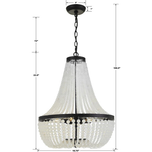 Rylee 6 Light 18.75 inch Matte Black Chandelier Ceiling Light