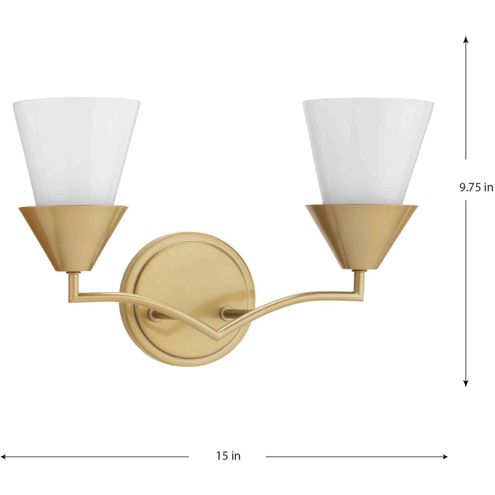 Pinellas 2 Light 15 inch Soft Gold Vanity Light Wall Light, Design Series