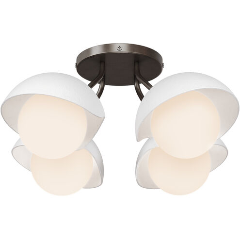 Brooklyn 4 Light 16 inch Sterling/Natural Iron Semi-Flush Ceiling Light