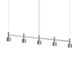 Systema Staccato LED 57 inch Satin Aluminum Linear Pendant Ceiling Light, Drum Shades