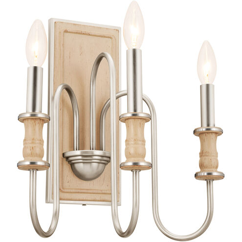 Homestead Karthe 3 Light 10 inch Brushed Nickel Wall Sconce Wall Light, Karthe