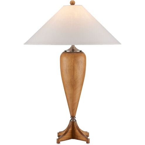 Hastings 30.75 inch 75 watt Natural Wood and Antique Nickel Table Lamp Portable Light