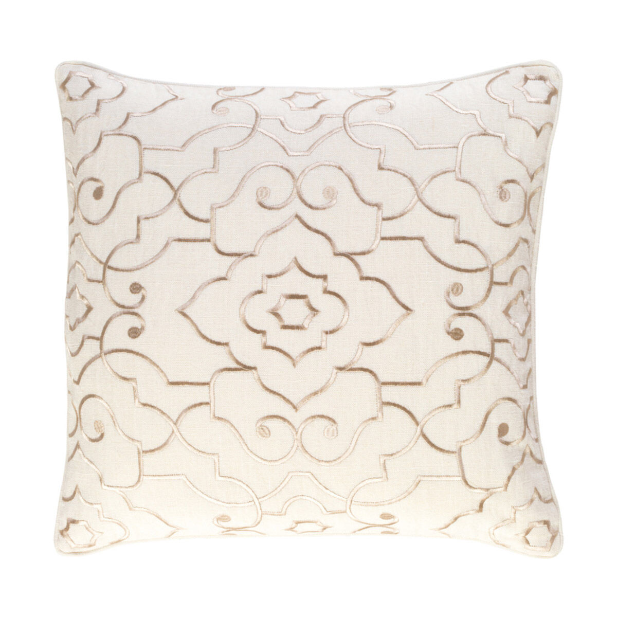 Adagio 20 X 20 inch Cream and Khaki Throw Pillow
